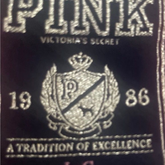 VS PINK HTF VIBTAGE RARE BLING “INVITE ONLY” FAUX FUR HOODIE sz. L - Picture 7 of 8